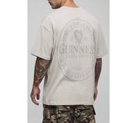 Men's Oversized Guinness License Printed T-Shirt | Stone | Size Large | BOOHOOMAN