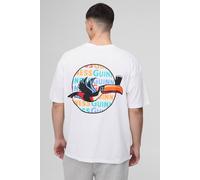 Men's Oversized Guinness Toucan License Printed T-Shirt | White | Size 5X-Large | BOOHOOMAN
