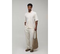 Men's Oversized Half Sleeve Fruit Print Shirt and Relaxed Trouser Set | Natural | Size Large | BOOHOOMAN