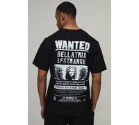 Men's Oversized Harry Potter Wanted License Print T-Shirt | Black | Size Medium | BOOHOOMAN