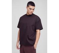 Men's Oversized HeavyweightT-Shirt | Chocolate | Size X-Large | BOOHOOMAN