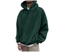 Mens Oversized Hoodie Baggy Pullover Hoodie Plain Casual Hooded Sweatshirts Long Sleeve Sweater Plus Size Autumn Winter Drawstring Hoody with Front Pocket Outdoor Hooded Top Sportswear