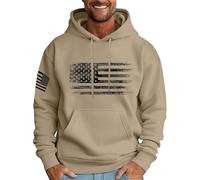 Men's Oversized Hoodie Cool Fall Winter Hoodies for Men Flag Graphic Pullover Hoodie with Pocket Stylish Sweatshirts