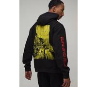 Men's Oversized Iron Maiden License Hoodie | Black | Size Medium | BOOHOOMAN