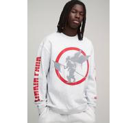 Men's Oversized Linkin Park License Printed Sweatshirt | Ash Grey | Size 3X-Large | BOOHOOMAN