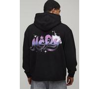 Men's Oversized McFly Spark Hoodie | Black | Size Medium | BOOHOOMAN