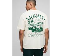 Men's Oversized Monaco Racing T-Shirt | Ecru | Size X-Large | BOOHOOMAN