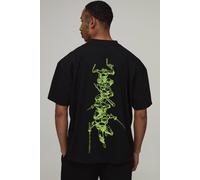 Men's Oversized Ninja Turtles Spinal License Print T-Shirt | Black | Size Large | BOOHOOMAN