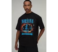 Men's Oversized Nirvana Nevermind License Print T-Shirt | Black | Size X-Small | BOOHOOMAN