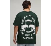 Men's Oversized Nothing Like A Guinness License Print T-Shirt | Forest | Size Small | BOOHOOMAN