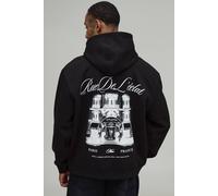 Men's Oversized Paris Graphic Hoodie | Black | Size Medium | BOOHOOMAN