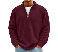 Men's Oversized Quarter-Zip Sweatshirt Soft Fleece Warm Layering Essential for Spring Walks & Weekend Wine XL
