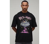 Men's Oversized Rick & Morty License Print T-Shirt | Black | Size X-Large | BOOHOOMAN
