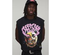 Men's Oversized Shrunken Fit Official Graphic Tank | Black | Size X-Large | BOOHOOMAN