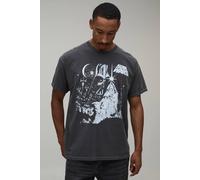 Men's Oversized Star Wars License Print T-Shirt | Washed Charcoal | Size X-Small | BOOHOOMAN