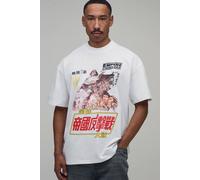 Men's Oversized Star Wars License Print T-Shirt | White | Size Large | BOOHOOMAN