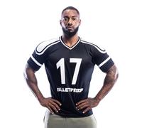 Mens Oversized T-Shirt American Football Style Top Jersey 100% Polyester Team Shirt (Black and White, Medium)