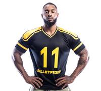 Mens Oversized T-Shirt American Football Style Top Jersey 100% Polyester Team Shirt (Black and Yellow, XXL)