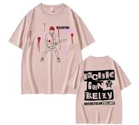 Men's Oversized T Shirt Rapper Mgk Machine Gun Kelly Reversible Printed Cotton T Shirt Mens Hip Hop Fashion T Shirt XS-3XL-Pink||XL