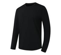 Mens Oversized T Shirt Solid Round Neck Long Sleeve Bottoming Tops Office Work Business Shirts Classic Fall Winter Tees Casual Loose Gym Workout Sport Fitness Pullover Blouses UK Size M-5XL Clearance