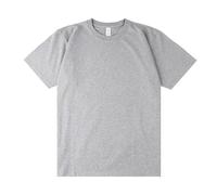 Men's Oversized T-Shirts Cotton Unisex Short Sleeves Casual Loose Wash Solid Basic Tee Tops(Grey -L)