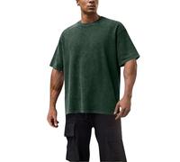 Mens Oversized T-Shirts Short Sleeve Casual Vintage Wash Basic Tees Relaxed Fit Heavyweight Summer Plain Pullover Tops