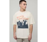 Men's Oversized Twenty One Pilots Stage Printed License T-Shirt | Ecru | Size Medium | BOOHOOMAN