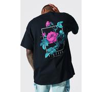 Men's Oversized Virtues Graphic T-Shirt | Black | Size Large | BOOHOOMAN
