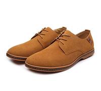 Mens Oxford Classic Suede Leather Shoes,Business Shoes Mens Dress Suit Jacket Wedding Lace Up Leather Oxford Uniform Vintage Formal Office Summer Brogue Slip-On Loafers Coffee