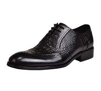 Men's Oxford & Derby Formal Dress Shoes Fashion Men's Breathable Comfortable Business Work Leisure Solid Color Leather Shoes for Business Office Walking Brogues Wedding (Black, 6.5)