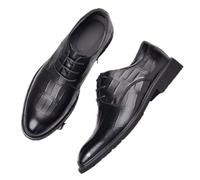 Men's Oxfords Derbies Brogues Height Increasing Lace-Up Formal Business Wedding Textured PU Non-Slip Classic British Comfort(7.5 UK) Black