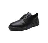 Mens Oxfords Leather Lace-ups Formal Business Dress Fashion Brogues Classic Derbys Casual No-Slip Wedding Walking Shoes Black Size 6.5