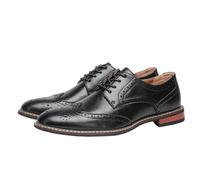 Mens Oxfords Shoes Lace-Ups Dress Shoes Wingtip Brogues Orthopedic Comfort Formal Shoes Business Casual Classic Derby Shoes (Black,43 EU)