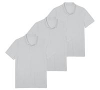 Mens Pack Of 3 Polo Top Regular & Plus Size T-Shirt Plain Shirt Short Sleeve White L