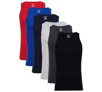Men's Pack of 6 Assorted Vests Plain Tank Top Vest Cotton Undershirt (Assorted, UK-5X-Large)