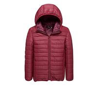 Men's Packable Lightweight Puffer Jacket Soft Down Jacket Hooded Outwear Padded Windproof Travelling Puffy Loose Water Resistant Oversized Quilted Coat Walking Hiking Camping