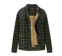 Men's Padded Check Shirt Fur Lumberjack Collared Quilted Jacket Warm Thermal Casual Workwear Top Fleece Lumber Jack Padded Thick Shirts Button Down Sherpa Fleece Lined Cotton Work Coat