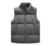 Mens Padded Gilet Body Warmer Puffer Gilets Quilted Down Jacket Full Zip Winter Warm Padded Waistcoat Casual Outdoor Windproof Outerwear Sleeveless Vest with Pockets UK Sale Clearance