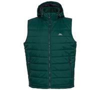 Mens Padded Gilet Bodywarmer with 2 Zip Pockets & Adjustable Zip Off Hood Franklyn - Forrest Green XXS