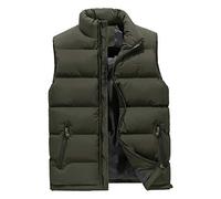 Mens Padded Gilet Quilted Jacket Lightweight Body Warmer with Zipper Winter Warm Sleeveless Jacket Down Coat Body Warmer Outwear Bodywarmer Vests with Pockets (Z2-Green, XXXXXXXL)