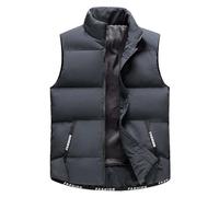 Mens Padded Gilet Quilted Jacket Lightweight Body Warmer with Zipper Winter Warm Sleeveless Jacket Down Coat Body Warmer Outwear Bodywarmer Vests with Pockets (Z3-Grey, XXXXXXXL)