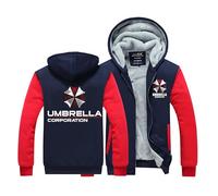 Men's Padded Hooded Sweatshirts Resid.ent evil, Plush Jacket Warm Winter Coat, Warm Winter Coats Loose Fit Jumpers, Tracksuit(Red,S)