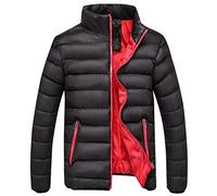 Mens Padded jacket Puffer jacket Stand Collar Insulated Down Jacket Warm Travelling Walking Plain Quilted Winter Coat Zip Outerwear Winter Warm Padded Puffer Coat UK