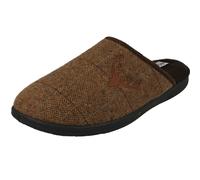 Padders Stag Wide Fitting Mens Memory Foam Slippers (9 UK, Brown Combi, numeric_9)