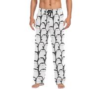 Men's Pajama Pants Cute Funny Penguins Sleep Bottoms Lounge Nightwear Pockets Drawstring Waist