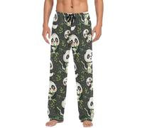 Mens Pajama Pants Funny Lounge Sleep Pants Comfy Pj Pants for Dad Brother Husband Boyfriend, Cute Cartoon Pandas, Medium