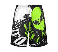 Mens Pajama Shorts Alien UFO Men's Pj Lounge Sleep Short Multicolor