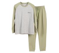 Mens Pajamas Sets Long, Brushed Cotton Pyjamas Sleepwear Pjs Long Sleeve Top and Pants Sleep Sets Comfy Loungewear Casual Sleepwear Winter Nightwear