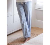 Men's Pale Blue Cotton Twill Wide Stripe Lounge Pants - Size: Medium - Savile Row Company