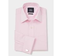 Men's Pale Pink Fine Twill Classic Fit Formal Shirt - Single or Double Cuff - Size: 19" x Standard - 37.5" - Savile Row Company